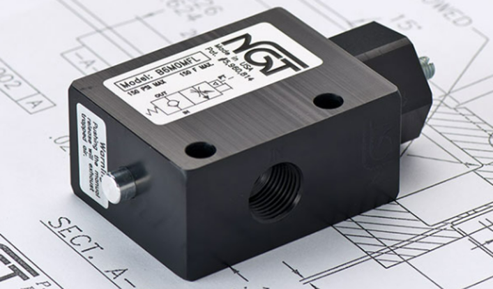 Picture of 1/4 BSPP P.O. Check w/ Manual Release and Low Temp Seals with Flow Controls