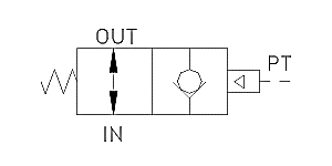 Product Figures for 1/8" NPTF 2-way Normally Open Pilot-Operated Locking Valve