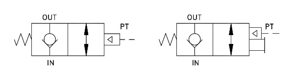 Product Figures for 1/8 NPTF P.O. Check w/ Flush Manual Release and Low Temp Seals