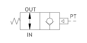 Product Figures for 1/4" NPTF 2-way Normally Open Pilot-Operated Locking Valve