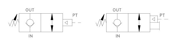 Product Figures for 1/4 BSPP Adjustable P.O. Check w/ Flush Manual Release and High Temp Seals