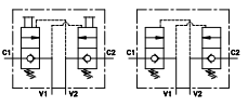 Product Figures for 3/8" NPTF Dual Check Valve w/ Adjustable Spring Tension and Standard Button