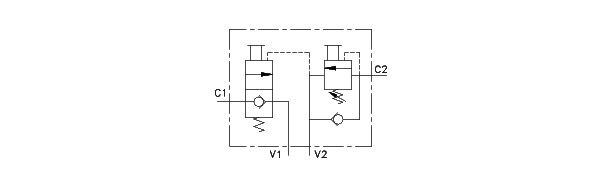 Product Figures for 3/8" NPTF Dual Counterbalance Valve w/ Manual Release