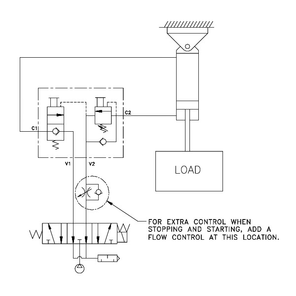 Product Schematic for 3/8" NPTF Dual Counterbalance Valve w/ Manual Release