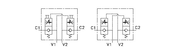 Product Figures for 3/8" BSPP Dual Check w/ Manual Release and High Temp Seals with Flow Controls